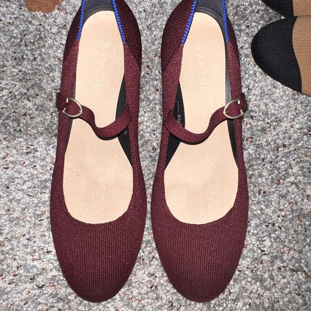 Rothy's Maroon Mary Jane Flats